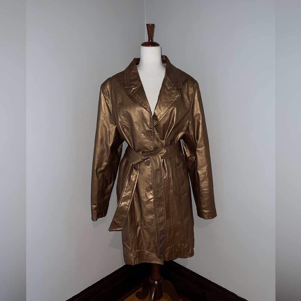 Funky Vintage MetroStyle Bronze Leather Trench!